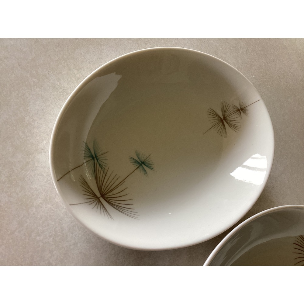 Caribe Casual Carlos Montes G San Juan MCM Oval Bowls Set of 2 White Turquoise - Picture 4 of 6